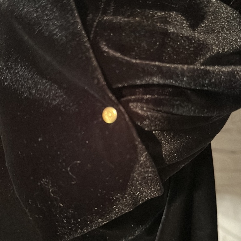 Ralph Lauren Black Velvet Tee Sz L - Picture 3 of 5